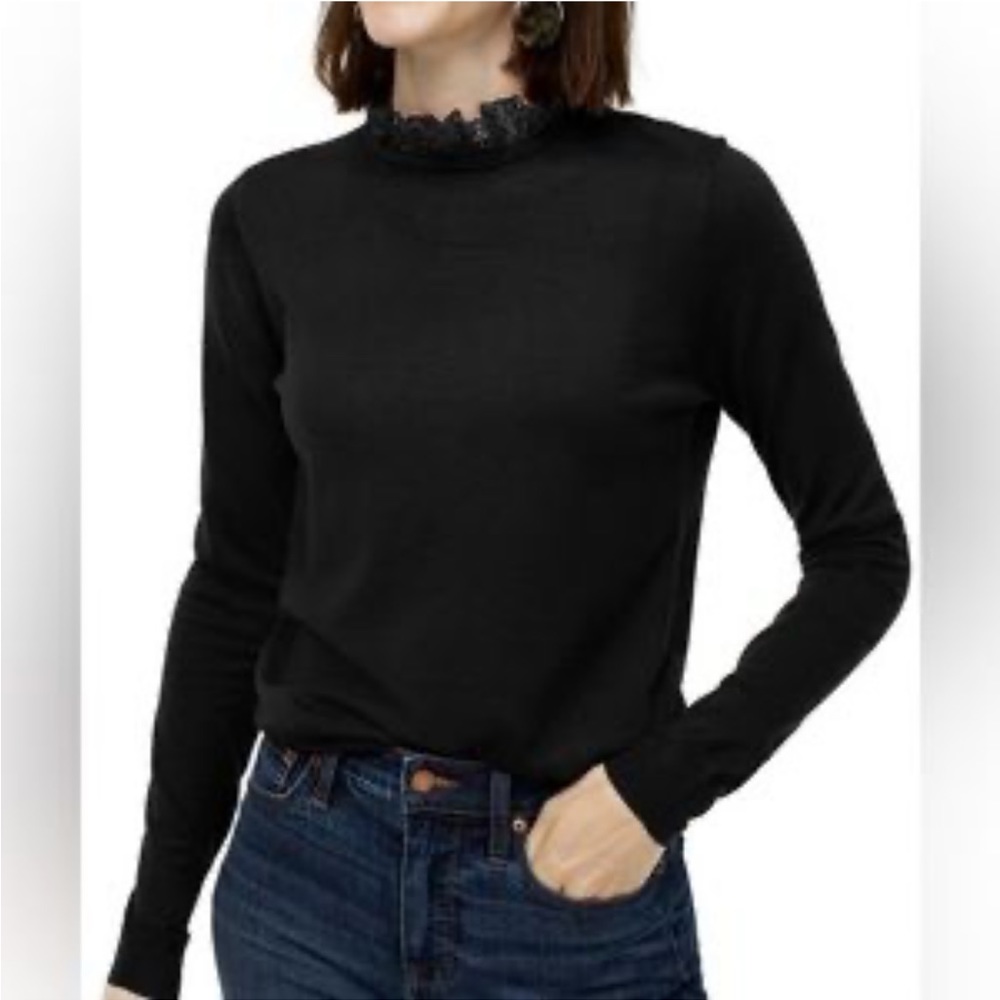 J Crew Ruffled Neckline Sweater